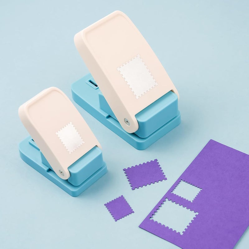 BAOFALI 2Pcs/Set Stamp Puncher 1.5x1.5inch &1x0.8inch Rectangular Postage Stamp Punch |Stamp Hole Puncher| Lever Action Paper Punches for Crafting Scrapbooking DIY Card Making Arts Crafts Supplies - Image 5